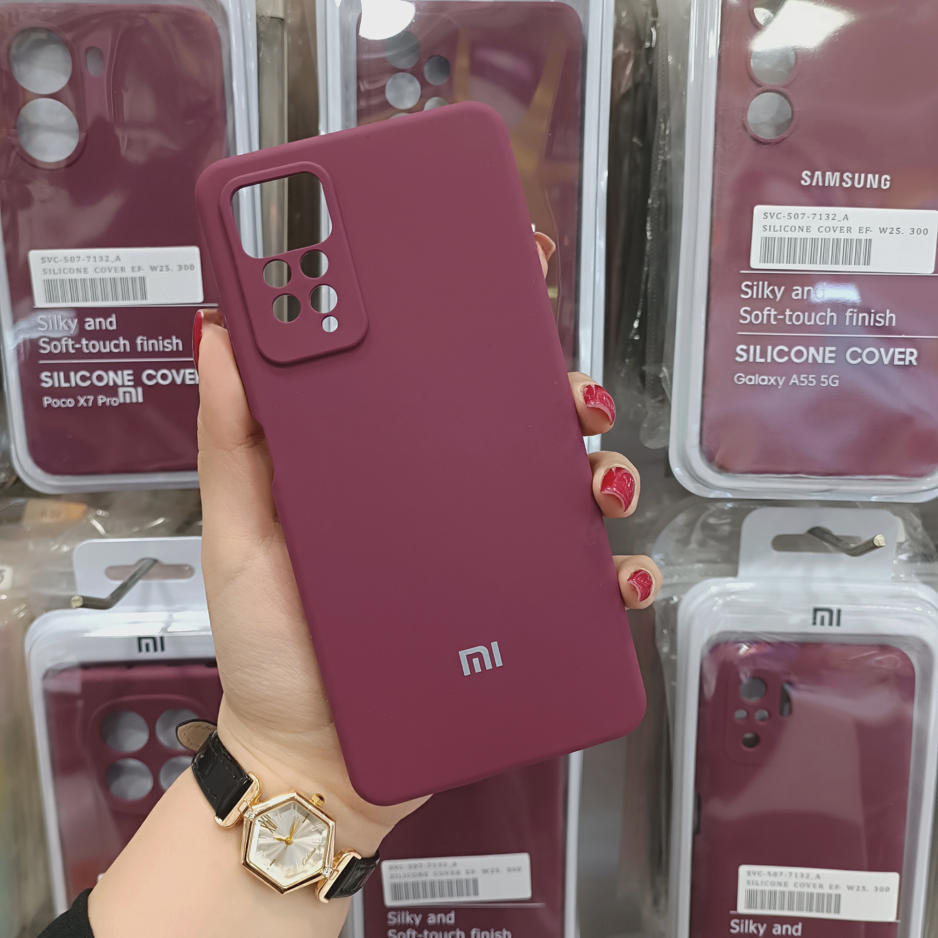 قاب سیلیکونی اورجینال زرشکی سامسونگ شیائومی