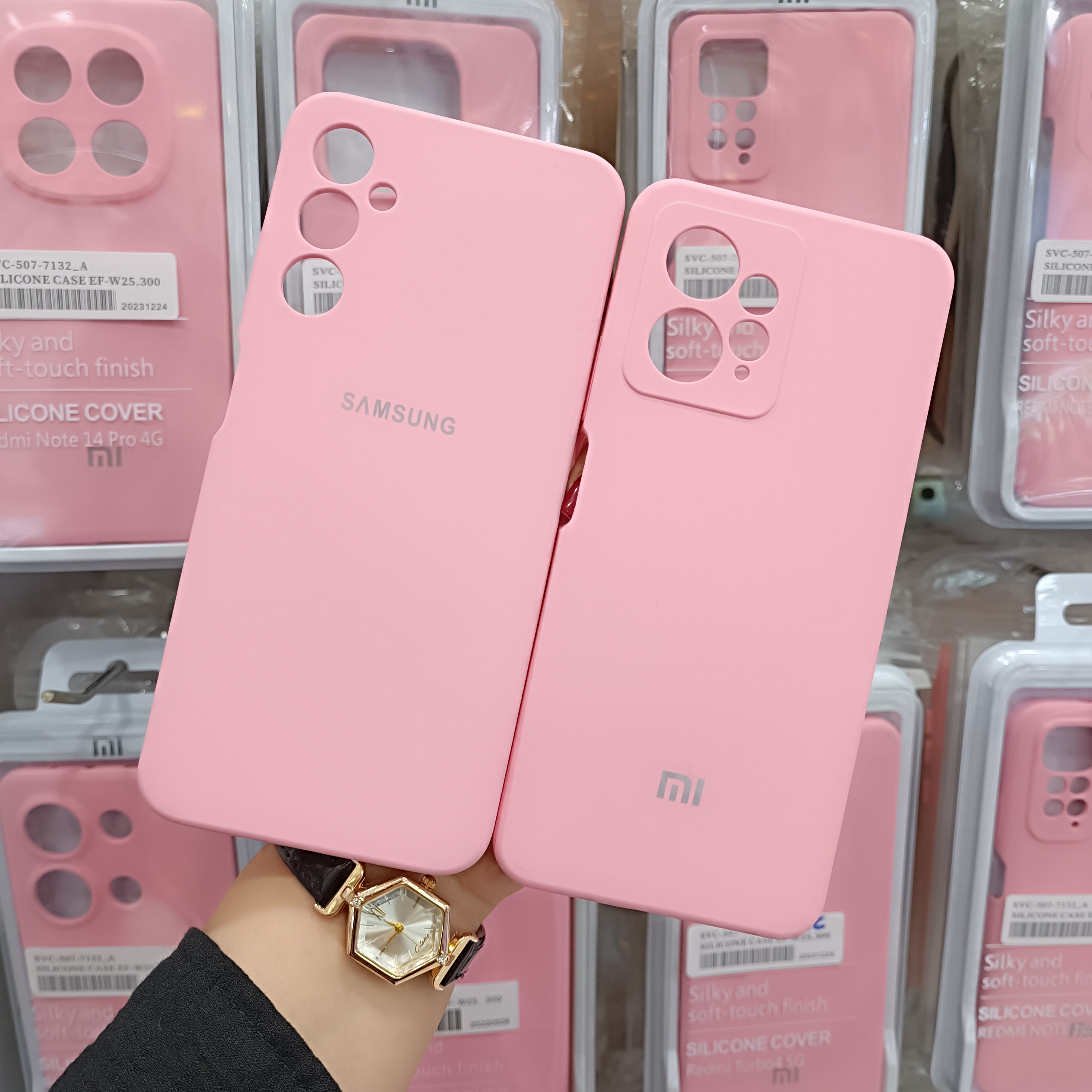 قاب سیلیکونی اورجینال صورتی سامسونگ شیائومی